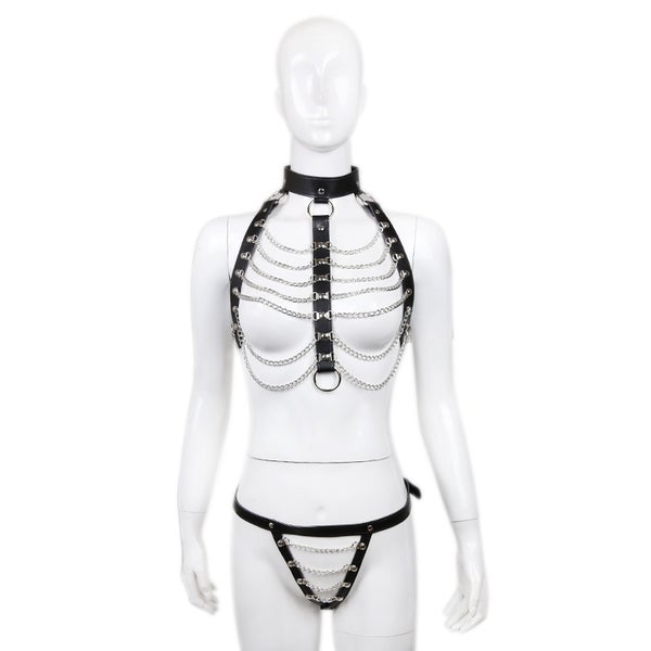 Upea yl&auml;-ja alaosa harness ketjuilla