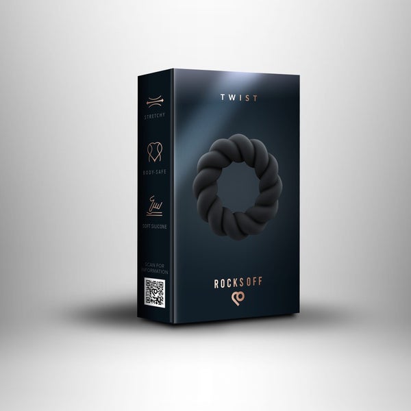 Twisted Elegance Liquid Silicone Cock Ring &ndash; Musta